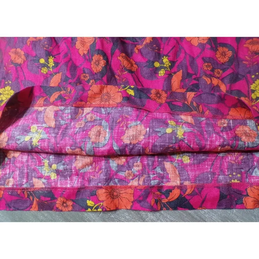 Vtg‎ Spiegel 4U Nwt Floral Linen Skirt 12 x 22